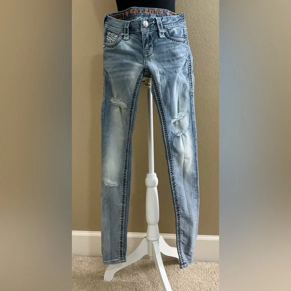 Rock Revival Light Blue Skinny Jeans - Picture 2 of 6